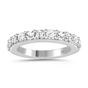LADIES BAND 1.00CT ROUND DIAMOND 18K WHITE GOLD
