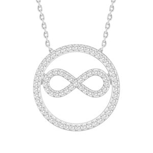 LADIES PENDANT 0.16CT  ROUND DIAMOND  STERLING SILVER/WHITE