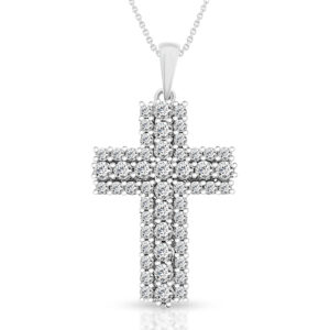 LADIES PENDANT 1.00CT ROUND DIAMOND  14K WHITE GOLD