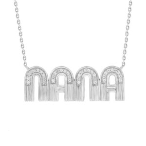 LADIES NECKLACE 0.10CT  ROUND DIAMOND STERLING SILVER/WHITE