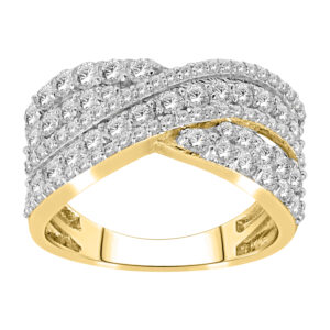 LADIES BAND 1.30CT ROUND DIAMOND 10K YELLOW GOLD