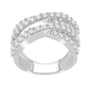 LADIES BAND 1.50CT ROUND DIAMOND 10K WHITE GOLD