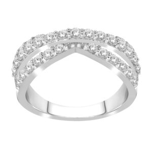 LADIES BAND 1.00CT ROUND DIAMOND 10K WHITE GOLD