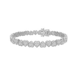 LADIES BRACELET 1.00CT ROUND DIAMOND 10K WHITE GOLD