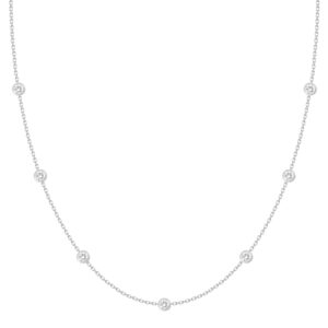 LADIES NECKLACE 0.70CT ROUND DIAMOND 18K WHITE GOLD
