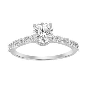 LADIES RING 0.50CT ROUND DIAMOND 14K WHITE GOLD (SI QUALITY)