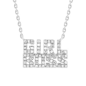LADIES NECKLACE 0.25CT ROUND DIAMOND 10K WHITE GOLD