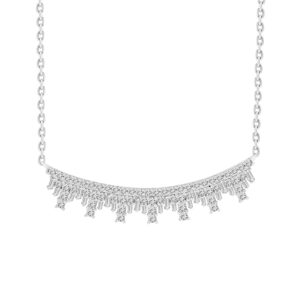 LADIES NECKLACE 0.75CT ROUND DIAMOND 10K WHITE GOLD
