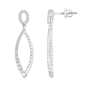 LADIES EARRINGS 0.50CT ROUND DIAMOND 10K WHITE GOLD