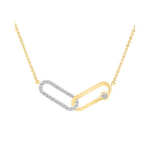 LADIES NECKLACE 0.25CT ROUND DIAMOND 14K YELLOW GOLD