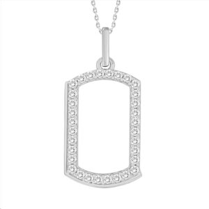 LADIES PENDANT 0.25CT ROUND DIAMOND 10K WHITE GOLD