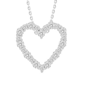 LADIES PENDANT 0.50CT ROUND DIAMOND 10K WHITE GOLD