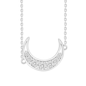 LADIES NECKLACE 0.25CT ROUND DIAMOND 10K WHITE GOLD
