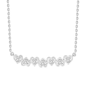 LADIES NECKLACE 0.25CT ROUND DIAMOND 10K WHITE GOLD