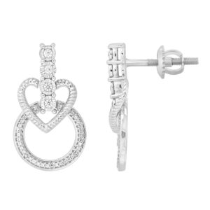 LADIES EARRINGS 0.25CT ROUND DIAMOND 10K WHITE GOLD