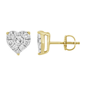 LADIES EARRINGS 0.25CT ROUND DIAMOND 10K YELLOW GOLD