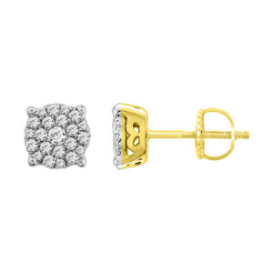 LADIES EARRINGS 0.25CT ROUND DIAMOND 10K YELLOW GOLD