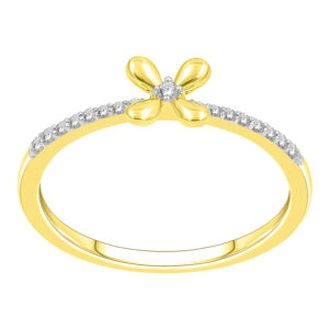 LADIES RING 0.10CT ROUND DIAMOND 10K YELLOW GOLD