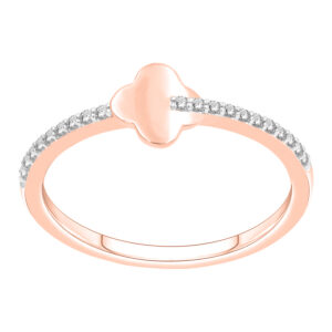 LADIES RING 0.10CT ROUND DIAMOND 10K ROSE GOLD