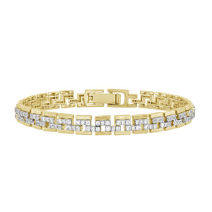 LADIES BRACELET 2.00CT ROUND DIAMOND 10K YELLOW GOLD