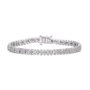 LADIES BRACELET 3.50CT ROUND DIAMOND 14K WHITE GOLD