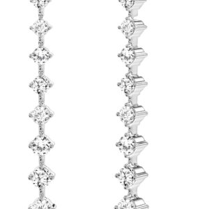 LADIES EARRINGS 1.65CT ROUND DIAMOND 14K WHITE GOLD (SI QUALITY)