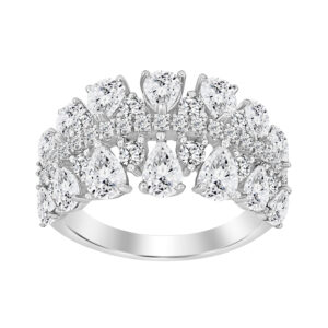 LADIES RING 2.50CT ROUND DIAMOND 10K WHITE GOLD