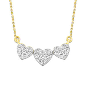 LADIES NECKLACE 0.25CT ROUND DIAMOND 14K YELLOW GOLD