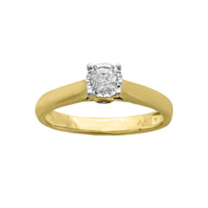 LADIES RING 0.15CT ROUND DIAMOND 14K YELLOW GOLD
