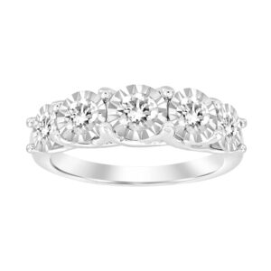 LADIES RING 1.50CT ROUND DIAMOND 10K WHITE GOLD