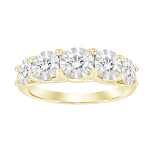 LADIES RING 1.50CT ROUND DIAMOND 10K YELLOW GOLD