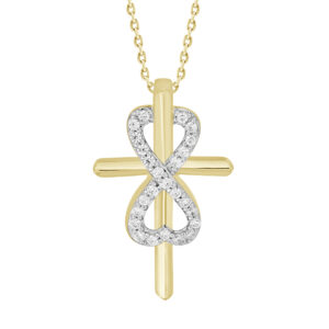 LADIES PENDANT 0.16CT ROUND DIAMOND 10K YELLOW GOLD