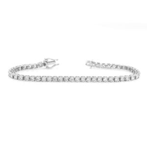 LADIES BRACELET 3.00CT ROUND DIAMOND 10K WHITE GOLD