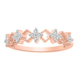 LADIES BAND 0.15CT ROUND DIAMOND 14K ROSE GOLD