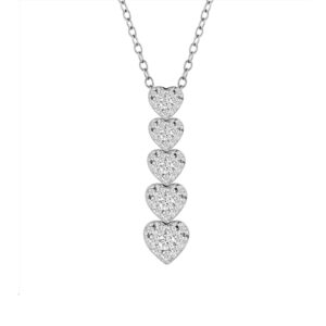 LADIES PENDANT WITH CHAIN 0.50CT ROUND DIAMOND 14K WHITE GOLD (SI QUALITY)