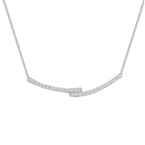 LADIES NECKLACE 0.20CT ROUND DIAMOND 14K WHITE GOLD