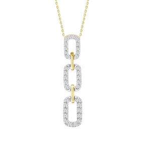LADIES PENDANT WITH CHAIN 0.25CT ROUND DIAMOND 10K YELLOW GOLD