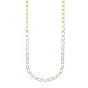 LADIES NECKLACE 1.75CT ROUND DIAMOND 14K YELLOW GOLD