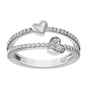 LADIES RING 0.10CT ROUND DIAMOND 14K WHITE GOLD