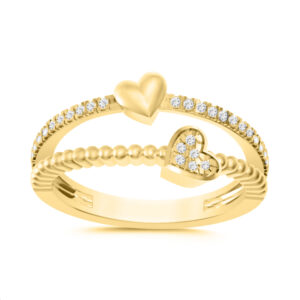 LADIES RING 0.10CT ROUND DIAMOND 14K YELLOW GOLD