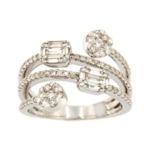 LADIES  BAND 1.00CT ROUND/BAGUETTE DIAMOND 10K YELLOW GOLD