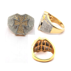 MEN'S RING 1.00CT ROUND DIAMOND 10K YELLOW GOLD