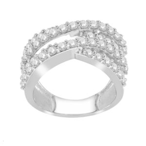 LADIES BAND 1.50CT ROUND DIAMOND 14K WHITE GOLD