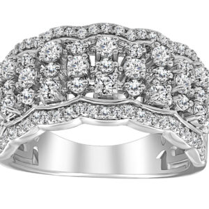 LADIES BAND 1.00CT ROUND DIAMOND 14K WHITE GOLD