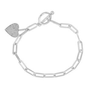 LADIES BRACELET 0.25CT ROUND DIAMOND STERLING SILVER WHITE