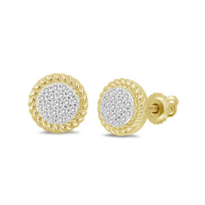 LADIES EARRINGS 0.25CT ROUND DIAMOND 10K YELLOW GOLD