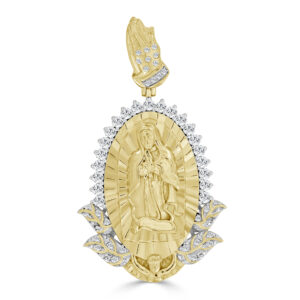 MEN'S CHARM PENDANT 0.50CT ROUND DIAMOND 10K YELLOW GOLD