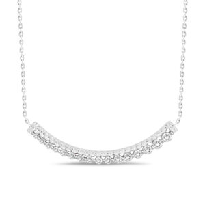 LADIES NECKLACE 0.25CT ROUND DIAMOND 14K WHITE GOLD