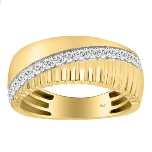 MEN'S RING 0.50CT ROUND DIAMOND 14K YELLOW GOLD
