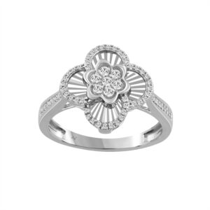 LADIES RING 0.25CT ROUND DIAMOND 14K WHITE GOLD